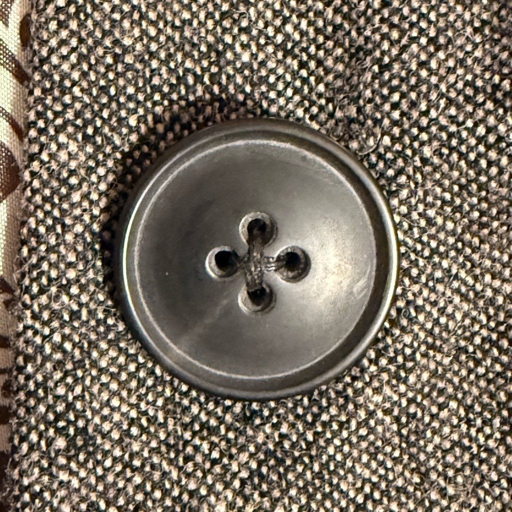 Cabi Shakespeare Tweed Overcoat Grayish/Brown Size 12 Wool Blend Knee Length - Picture 12 of 16